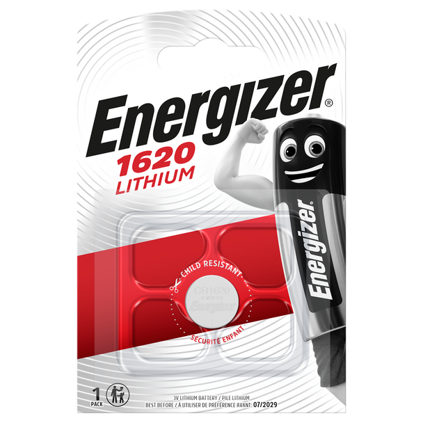 Energizer CR1620 Lithium Coin Cell Batteries | 1 Pack