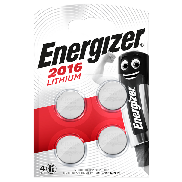 Energizer CR2016 Lithium Coin Cell Batteries | 4 Pack