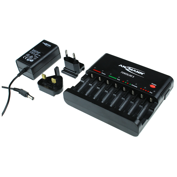 Ansmann Powerline 8 AA/AAA Battery Charger | UK/EU Plug