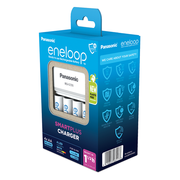 Panasonic Eneloop SmartPlus Charger inc. 4 x Eneloop AA 2000mAh Batteries