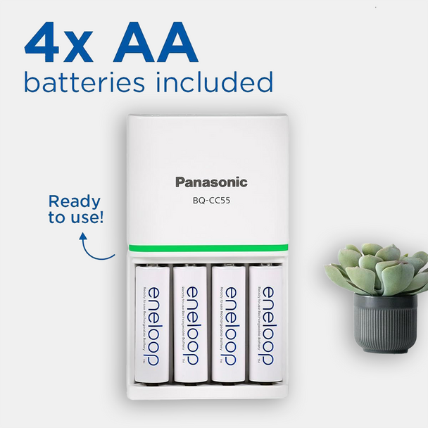 Panasonic Eneloop SmartPlus Charger inc. 4 x Eneloop AA 2000mAh Batteries