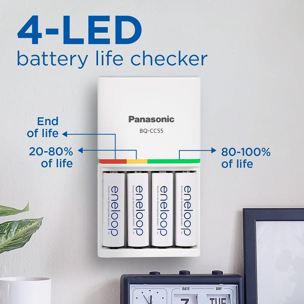 Panasonic Eneloop SmartPlus Charger inc. 4 x Eneloop AA 2000mAh Batteries