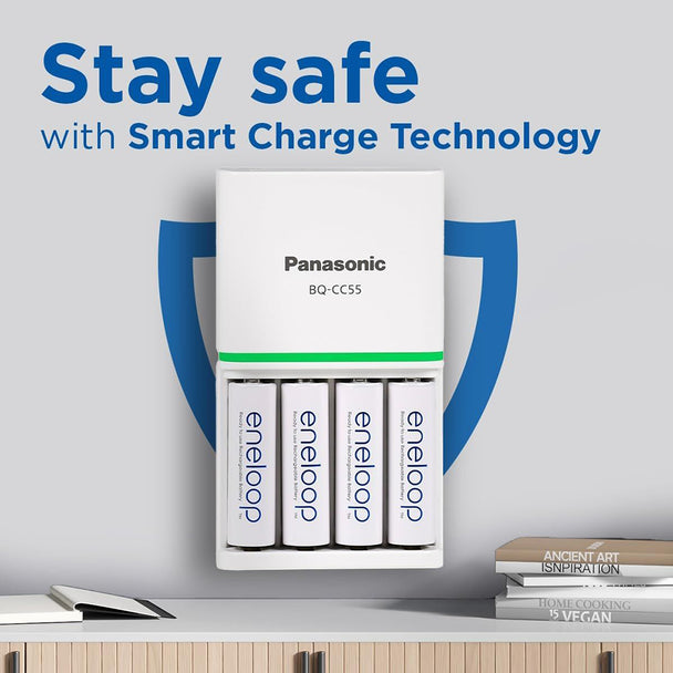 Panasonic Eneloop SmartPlus Charger inc. 4 x Eneloop AA 2000mAh Batteries