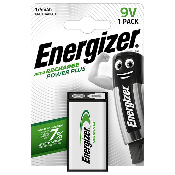 Energizer Power Plus 9V PP3 6HR61 175mAh Rechargeable Battery | 1 Pack
