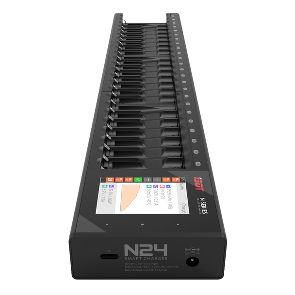 ISDT N24 24-Slot 48W Smart Fast Charger for AA AAA Rechargeable Batteries