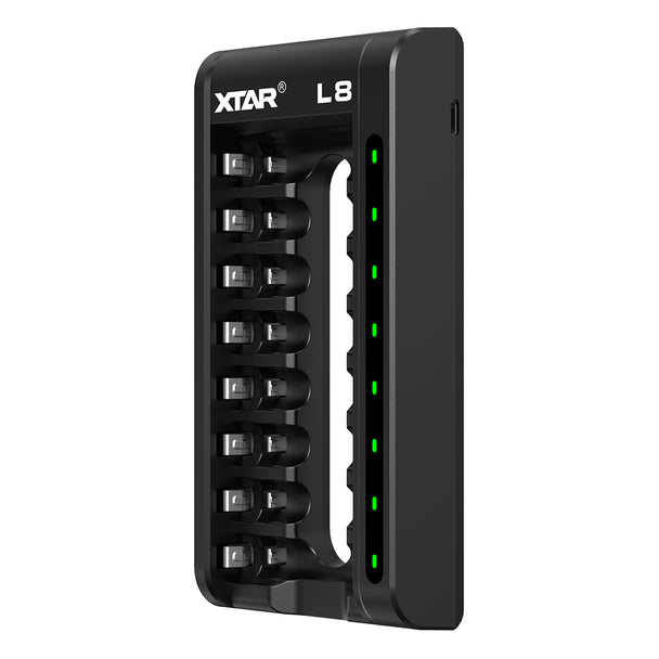 Xtar L8 8 Channel USB Charger for 1.5V Lithium & 1.2V NiMH AA/AAA Batteries