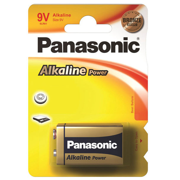 Panasonic Alkaline Power (Bronze) 9V PP3 6LR61 Battery | 1 Pack