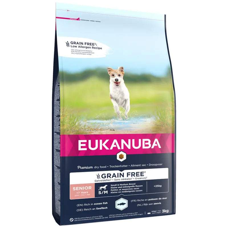 Eukanuba Grain-Free Senior Small & Medium Breed Ocean Fish