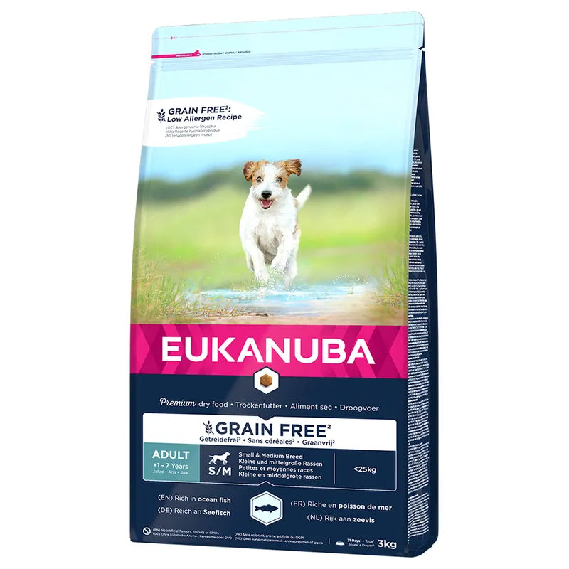 Eukanuba Grain-Free Small & Medium Breed Adult with Ocean Fish