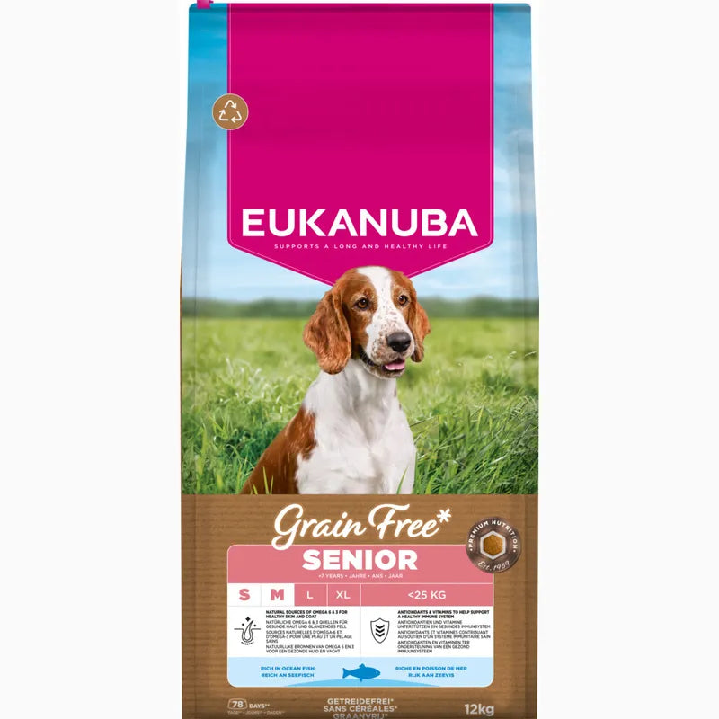 Eukanuba Grain-Free Senior Small & Medium Breed Ocean Fish