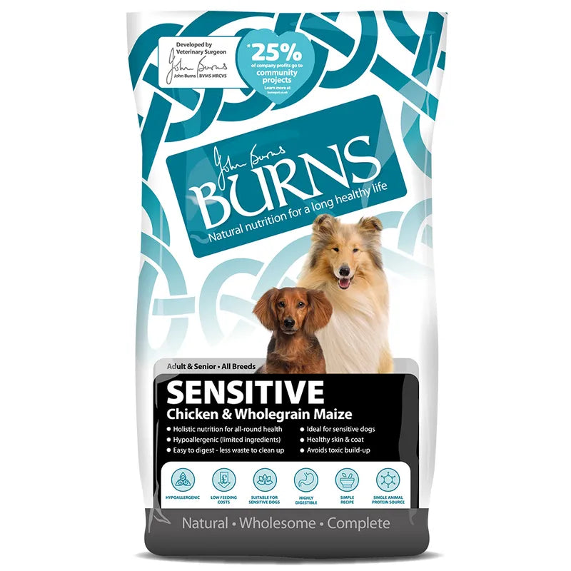 Burns Adult & Senior Sensitive - Chicken & Wholegrain Maize