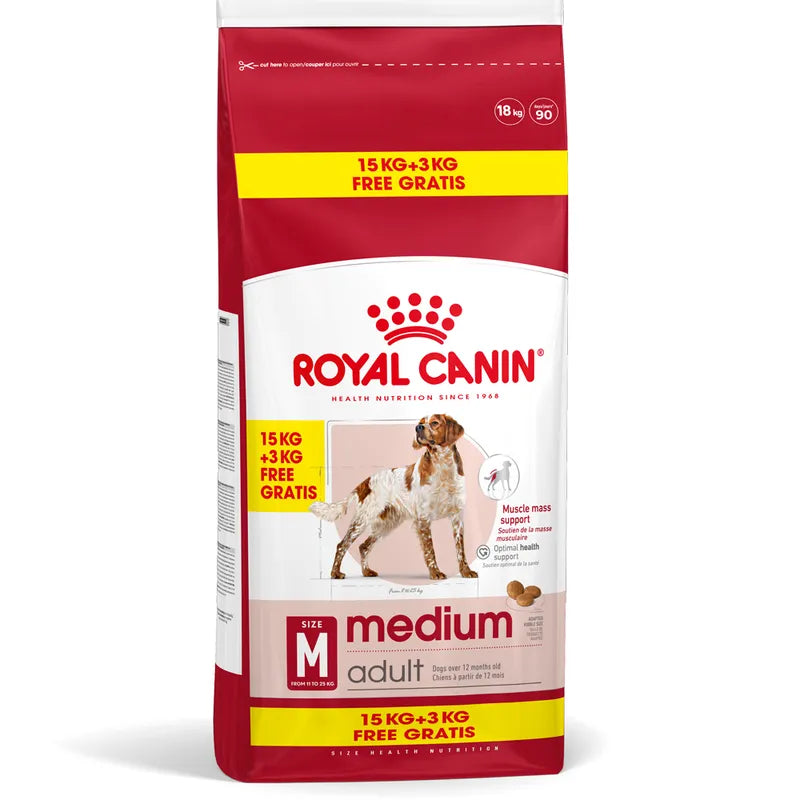 18kg Royal Canin Dry Dog Food - 15kg + 3kg Free! *