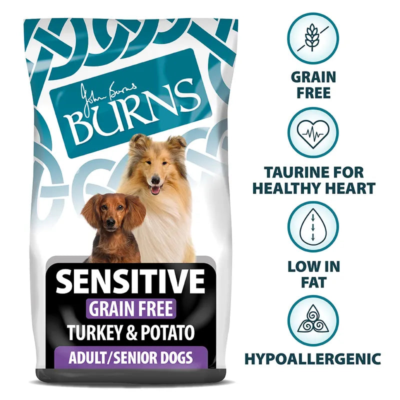 Burns Adult & Senior Sensitive Grain-Free - Turkey & Potato
