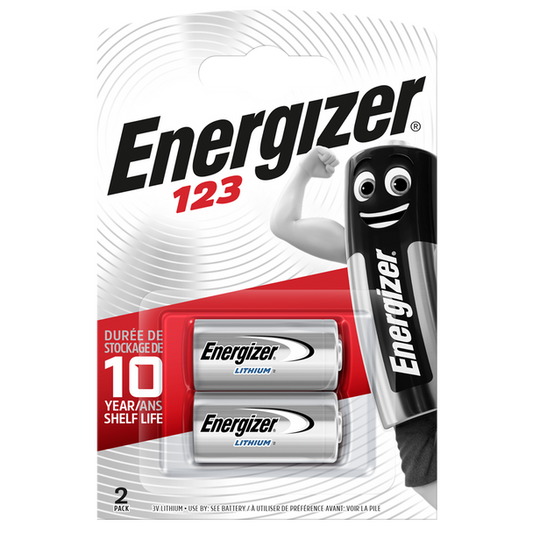 Energizer 123 CR123A Lithium Batteries | 2 Pack