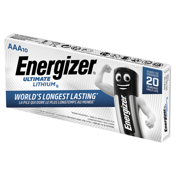 Energizer Ultimate Lithium AAA LR03 L92 Batteries | 10 Pack