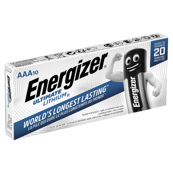 Energizer Ultimate Lithium AAA LR03 L92 Batteries | 10 Pack