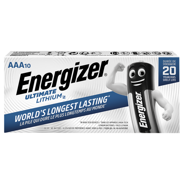 Energizer Ultimate Lithium AAA LR03 L92 Batteries | 10 Pack