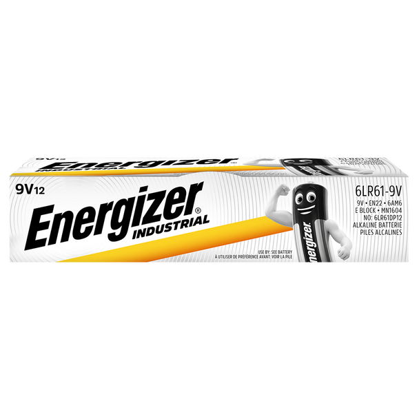 Energizer Industrial 9V PP3 6LR61 Batteries | Box of 12