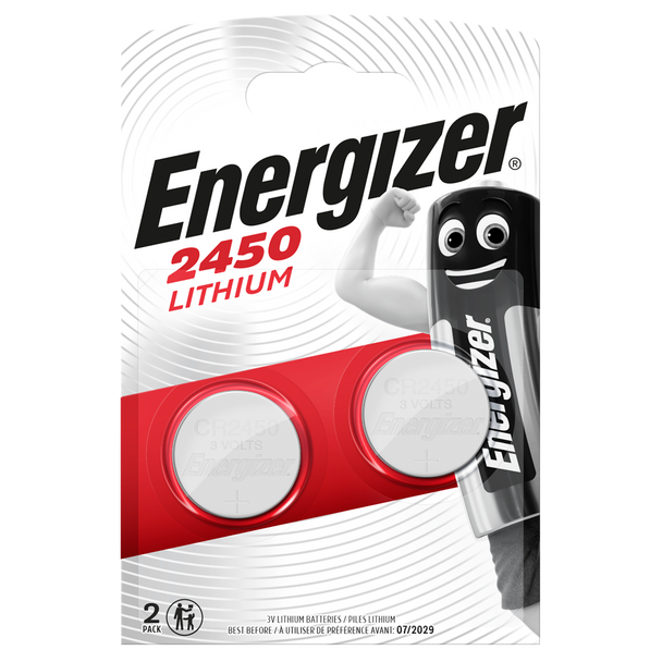 Energizer CR2450 Lithium Coin Cell Batteries | 2 Pack
