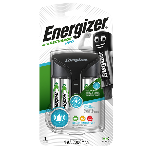 Energizer Pro Charger | Inc 4 x AA 2000mAh Rechargeable Batteries