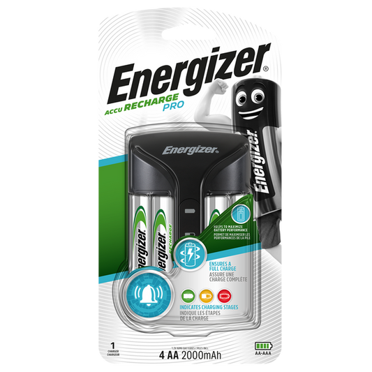 Energizer Pro Charger | Inc 4 x AA 2000mAh Rechargeable Batteries
