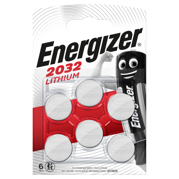 Energizer CR2032 Lithium Coin Cell Batteries | 6 Pack