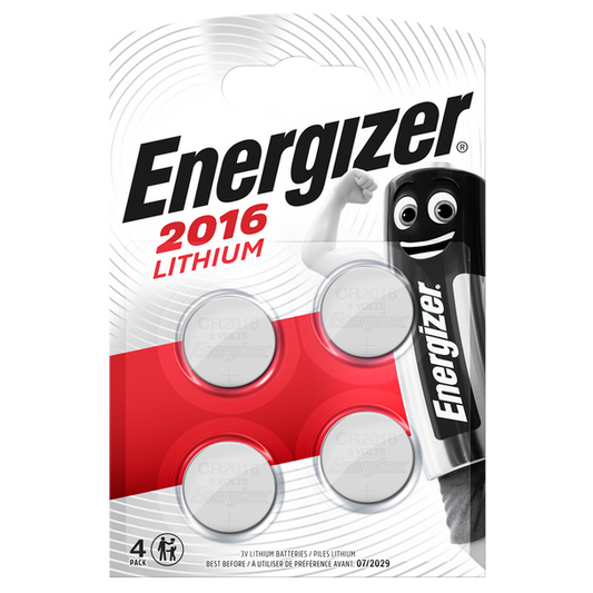 Energizer CR2016 Lithium Coin Cell Batteries | 4 Pack