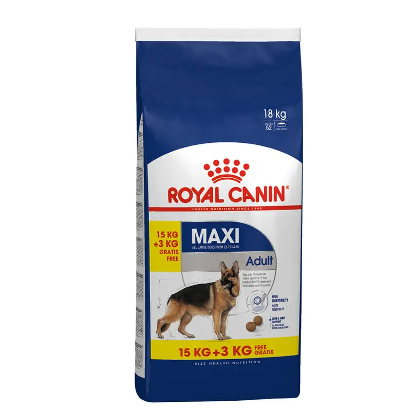 18kg Royal Canin Dry Dog Food - 15kg + 3kg Free! *