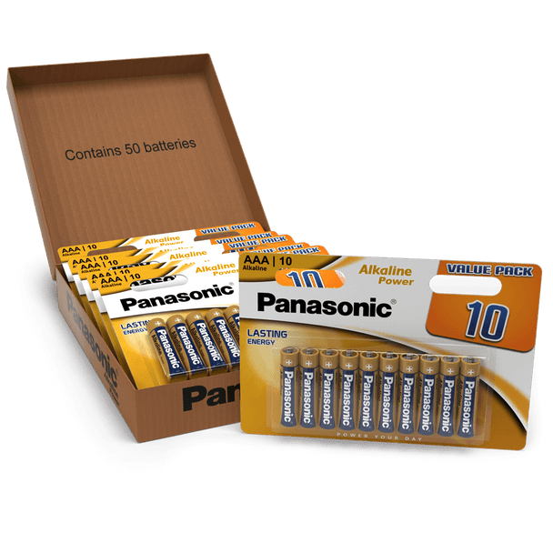 Panasonic Alkaline Power (Bronze) AAA LR03 Batteries | 50 Pack
