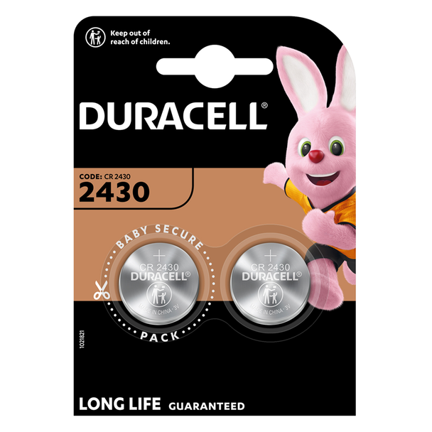 Duracell DL2430 CR2430 Lithium Coin Cell Battery | 2 Pack