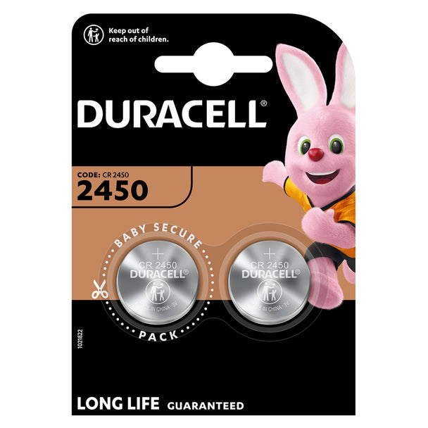 Duracell DL2450 CR2450 Lithium Coin Cell Battery | 2 Pack