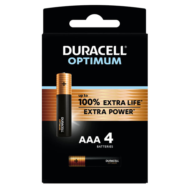 Duracell Optimum AAA LR03 Batteries | 4 Pack