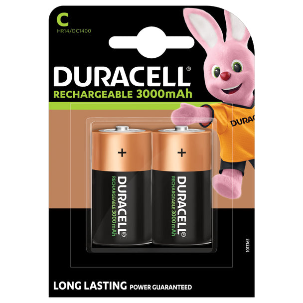 Duracell Rechargeable C HR14 3000mAh Rechargeable Batteries | 2 Pack