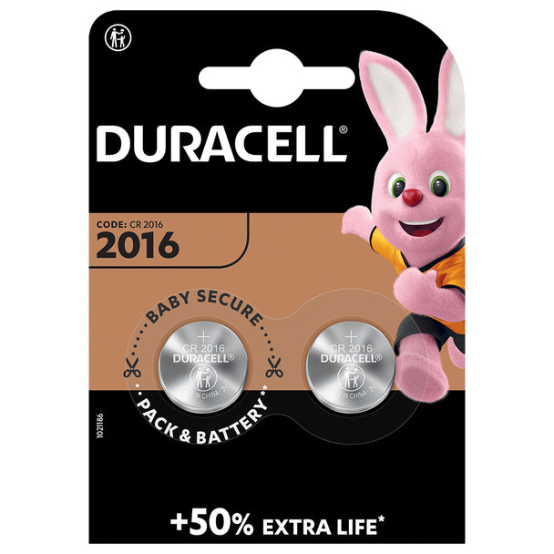Duracell DL2016 CR2016 Lithium Coin Cell Batteries | 2 Pack