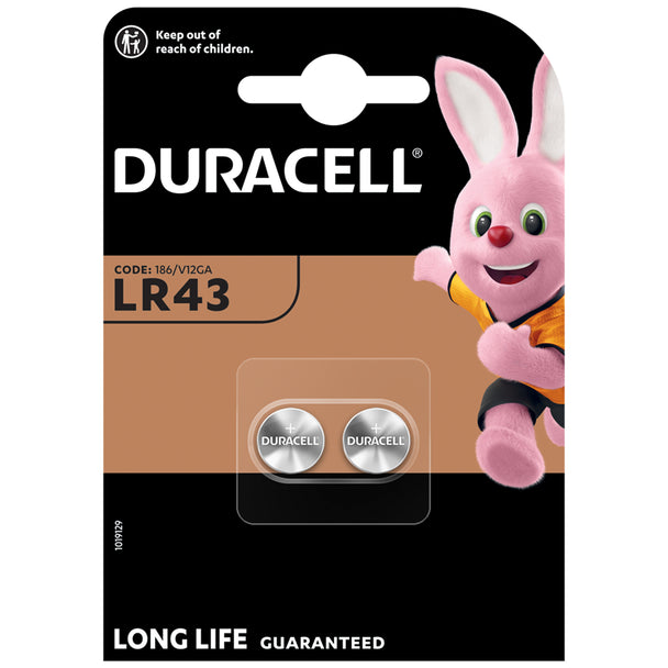 Duracell LR43 186 Button Cell Batteries | 2 Pack