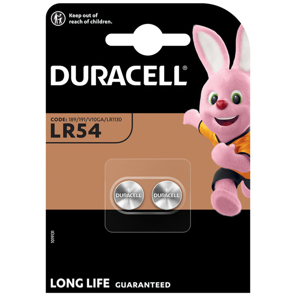Duracell LR54 LR1130 V10GA Button Cell Batteries | 2 Pack