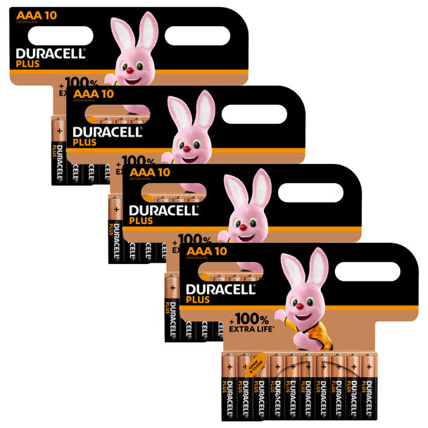 Duracell Plus AAA LR03 Batteries Bulk | 40 Pack