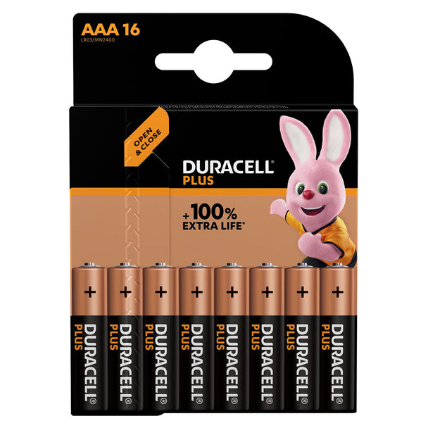 Duracell Plus AAA LR03 Batteries | 16 Pack