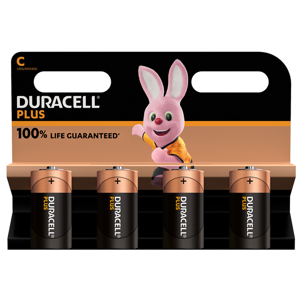 Duracell Plus C LR14 Batteries | 4 Pack