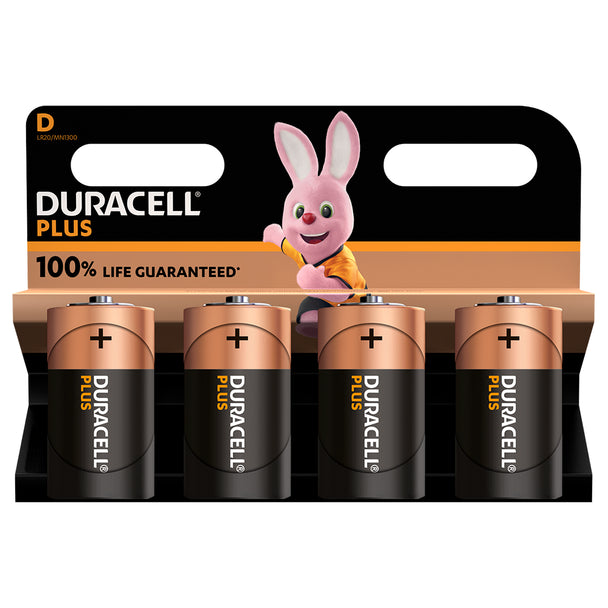 Duracell Plus D LR20 Batteries | 4 Pack