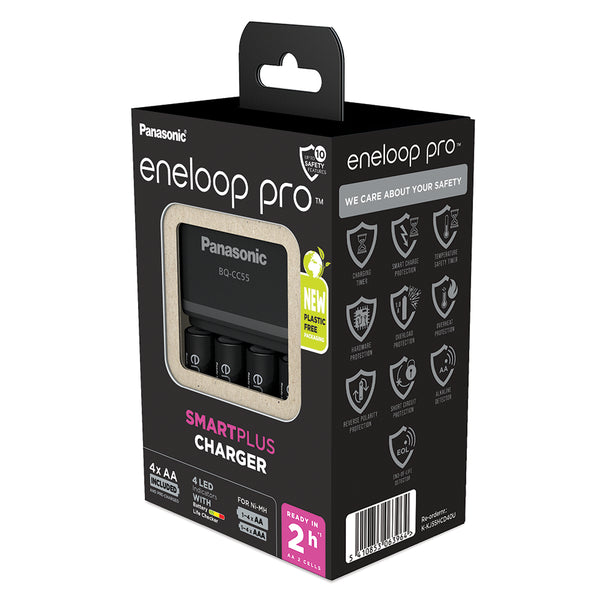 Panasonic Eneloop SmartPlus Charger inc. 4 x Eneloop Pro AA 2500mAh Batteries
