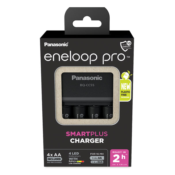 Panasonic Eneloop SmartPlus Charger inc. 4 x Eneloop Pro AA 2500mAh Batteries