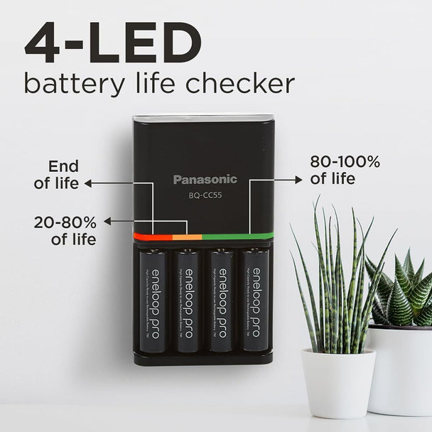 Panasonic Eneloop SmartPlus Charger inc. 4 x Eneloop Pro AA 2500mAh Batteries