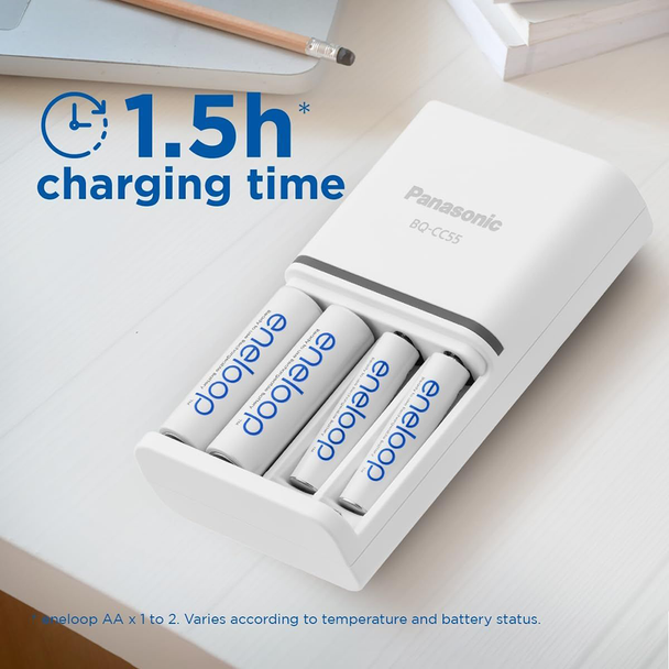 Panasonic Eneloop SmartPlus Charger inc. 4 x Eneloop AA 2000mAh Batteries