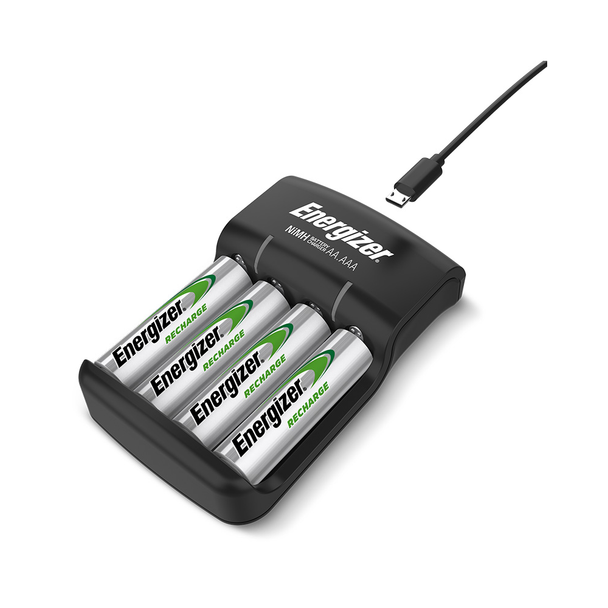 Energizer USB Base Charger | Inc 4 x AA 1300mAh Rechargeable Batteries