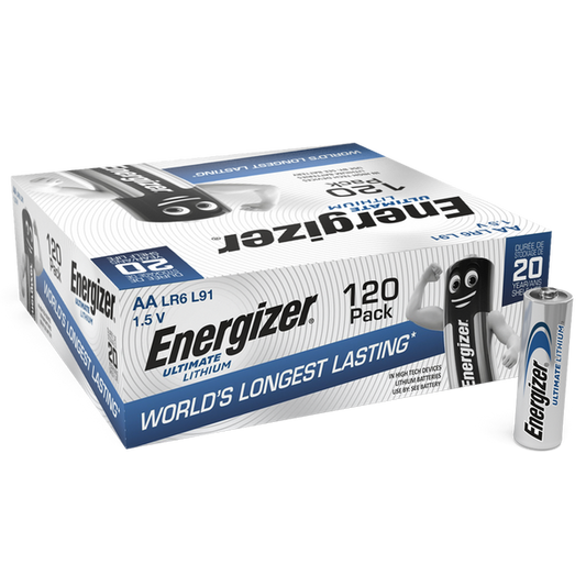 Energizer Ultimate Lithium AA LR6 L91 Batteries | 120 Pack