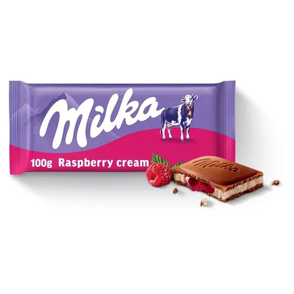 Milka Raspberry Cream Chocolate Bar (100g) Single bar