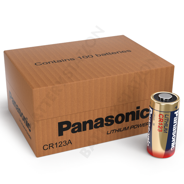 Panasonic CR123A Lithium Battery | 100 Pack