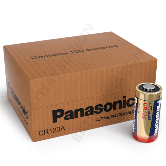 Panasonic CR123A Lithium Battery | 100 Pack