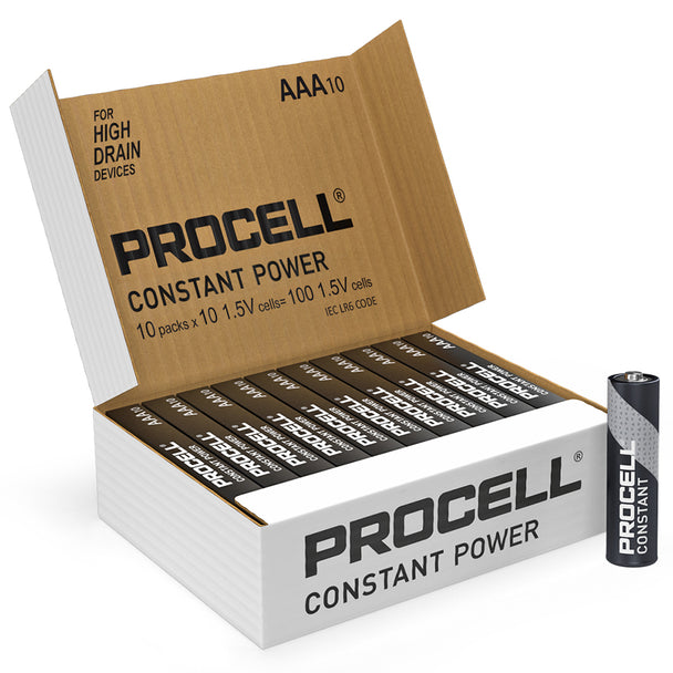 Duracell Procell Constant AAA LR03 PC2400 Batteries | Box of 100